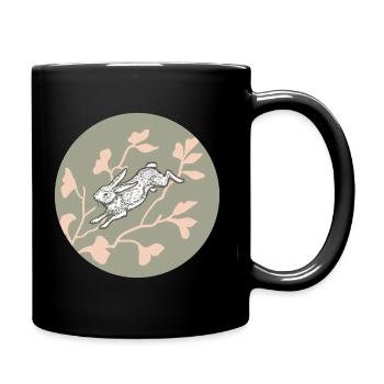 Hase im Wald - Tasse einfarbig - Schwarz - Rechts