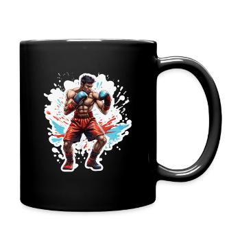 Boxer / Sports / Fight / Arena / Boxing Ring / Fists - Full Colour Mug - black - Right