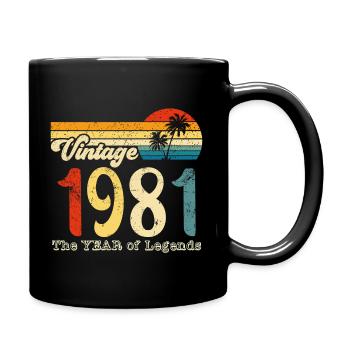 Vintage 1981 - Tasse einfarbig - Schwarz - Rechts