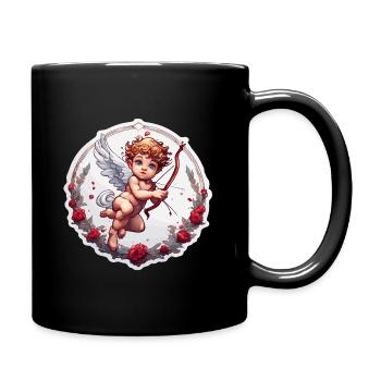 Amor / Liebe / Pfeil / Herz / Valentinstag - Tasse einfarbig - Schwarz - Rechts