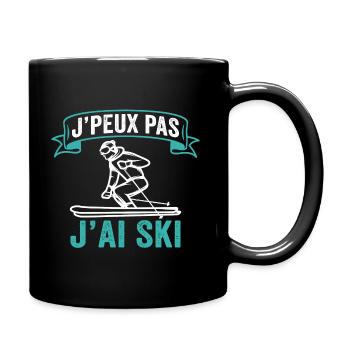 J'Peux Pas J'ai Ski Humour Cadeau Ski Alpin Sport - Mug uni - noir - Droite