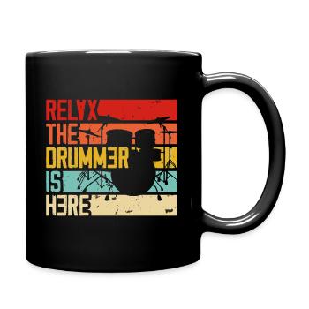 Relax the Drummer is Here - Tasse einfarbig - Schwarz - Rechts