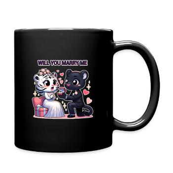 Animal Proposal, Cute Critter Engagemen - Full Colour Mug - black - Right