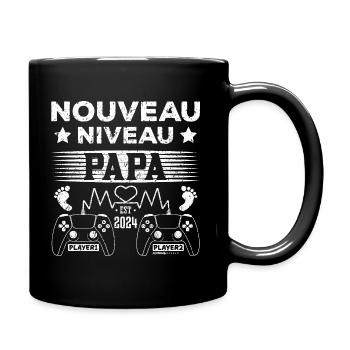 Nouveau niveau futur papa gamer 2024 idée cadeau - Mug uni - noir - Droite