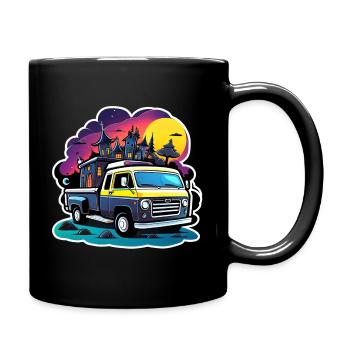 Camper Motorhome Camping - Full Colour Mug - black - Right
