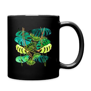 Monstera-Regenwald - Tasse einfarbig - Schwarz - Rechts
