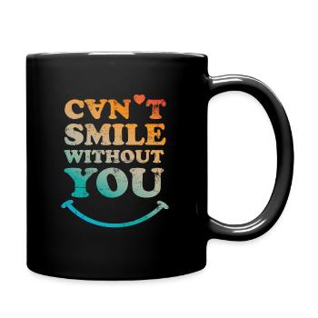 Can't smile without you - Tasse einfarbig - Schwarz - Rechts