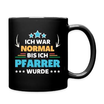 I was normal until I became a pastor - Full Colour Mug - black - Right
