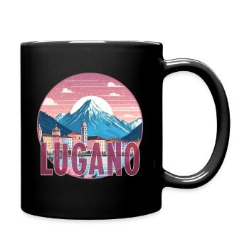 Lugano Schweiz Monte Brè Switzerland Tessin Ticino - Full Colour Mug - black - Right