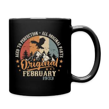Februar 1933 - Jahrgang geboren im Februar 1933 - Tasse einfarbig - Schwarz - Rechts