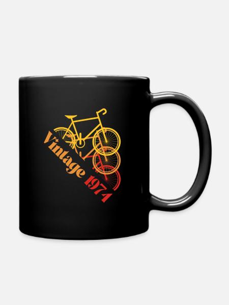1974 Vintage Radfahrer Geschenk - Tasse einfarbig - Schwarz