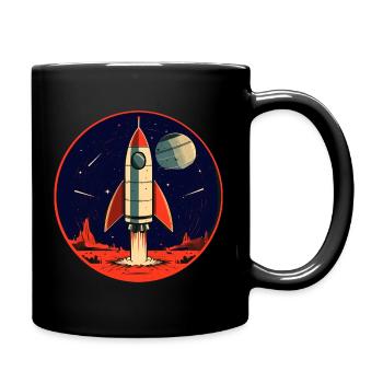 Lancement d’une fusée depuis la planète Terre - Voyage sur la Lune - Mug uni - noir - Droite