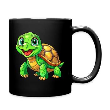Mega Cute Turtle - Full Colour Mug - black - Right