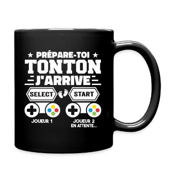 Get ready Uncle I'm coming - Pregnancy Announcement - Full Colour Mug - black - Right