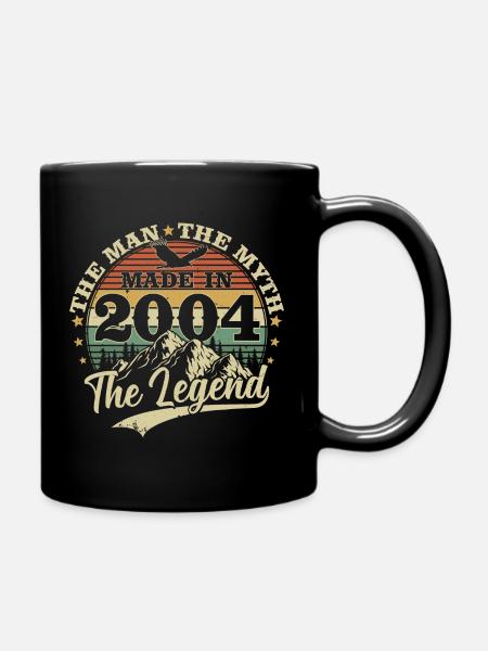 Jahrgang 2004 geboren Mann Mythos Legende - Tasse einfarbig - Schwarz