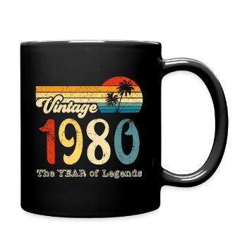Vintage 1980 - Tasse einfarbig - Schwarz - Rechts