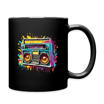 Radio / Analog / Music / Frequency / Speakers - Full Colour Mug - black - Right