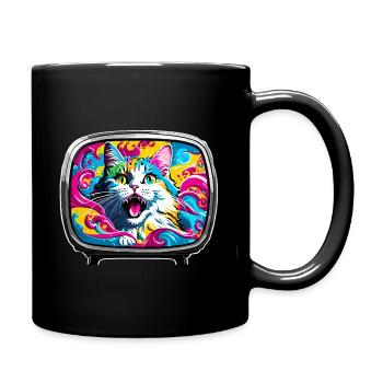 TV / Television / Analogue / Tube TV / Retro - Full Colour Mug - black - Right