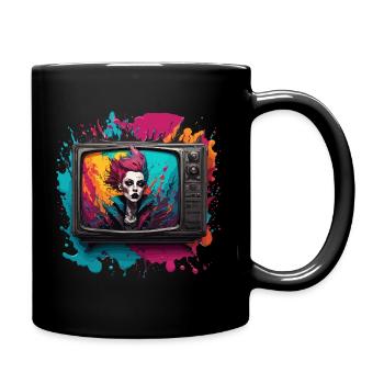 TV / Television / Analogue / Tube TV / Retro - Full Colour Mug - black - Right