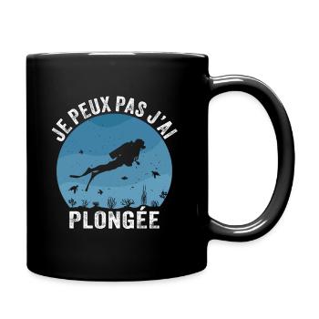 Cadeau de plongée Je Peux Pas J'ai Plongée - Mug uni - noir - Droite