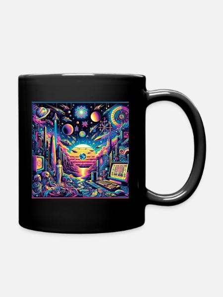 Space Psychedelia - Tasse einfarbig - Schwarz