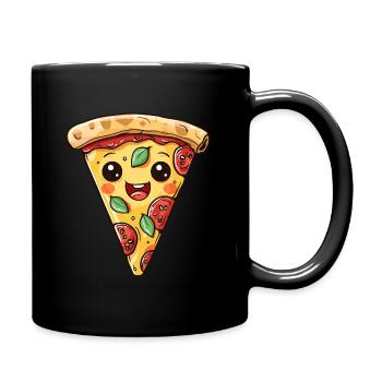 DRÔLE DE VISAGE DE PIZZA AMATEUR DE RESTAURATION RAPIDE - Mug uni - noir - Droite
