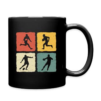 Retro Rugby T-Shirt - Full Colour Mug - black - Right