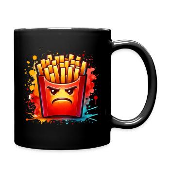 Mecker Frites Pommes Fritten - Tasse einfarbig - Schwarz - Rechts