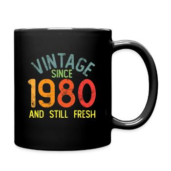 Vintage 1980 - Tasse einfarbig - Schwarz - Rechts