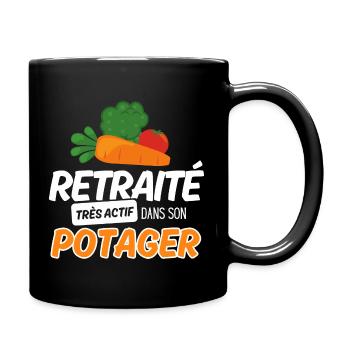 Retraité retraite potager - Mug uni - noir - Droite
