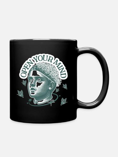 Open your mind - Tasse einfarbig - Schwarz