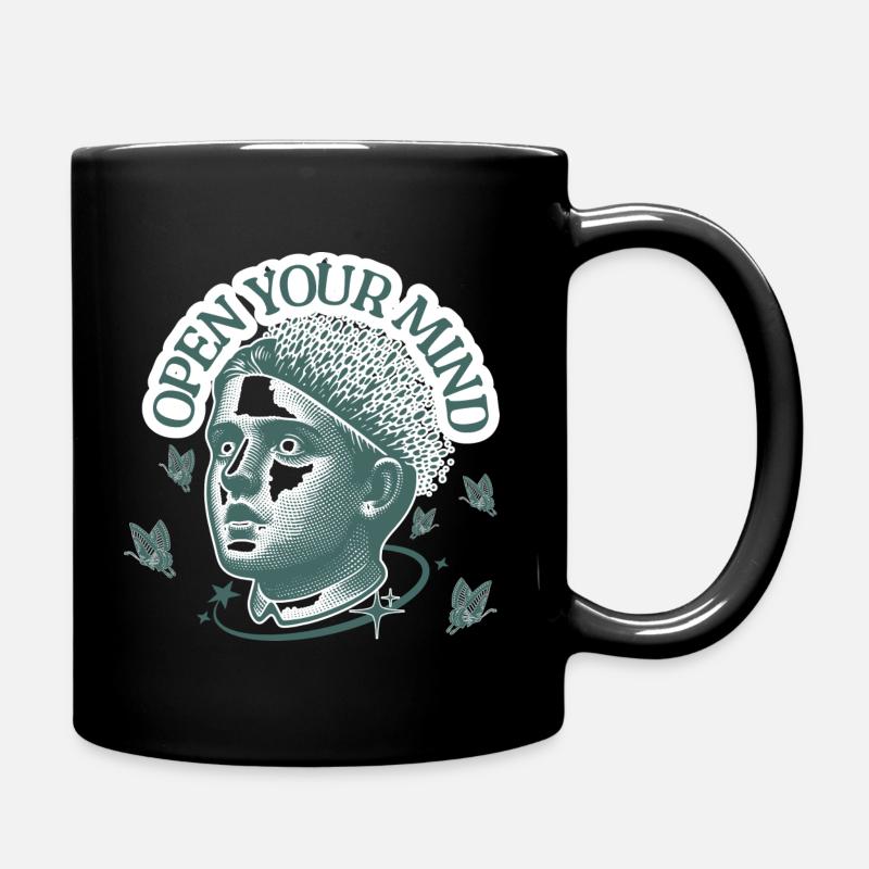 Open your mind - Tasse einfarbig - Schwarz