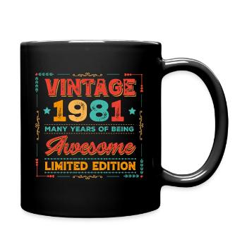 Vintage 1981 - Tasse einfarbig - Schwarz - Rechts