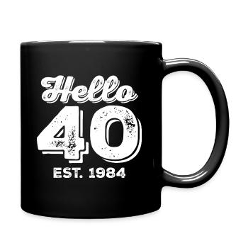 1984 40. Geburtstag - Tasse einfarbig - Schwarz - Rechts