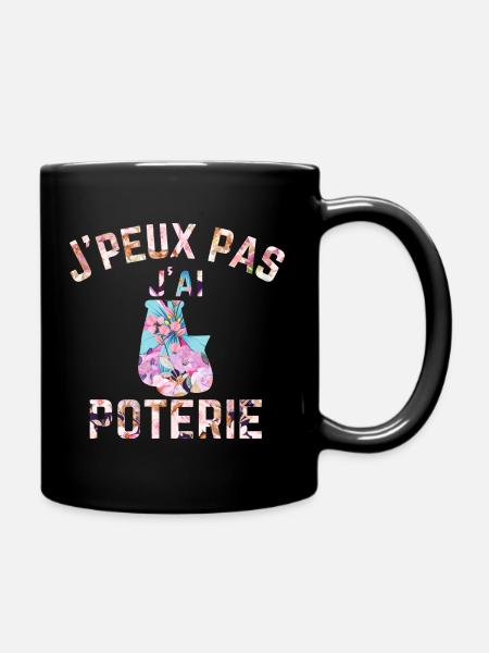J peux pas j ai Poterie fleur - Mug uni - noir