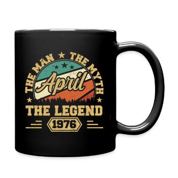 Born In April 1976 Funny Birthday Retro - Full Colour Mug - black - Right