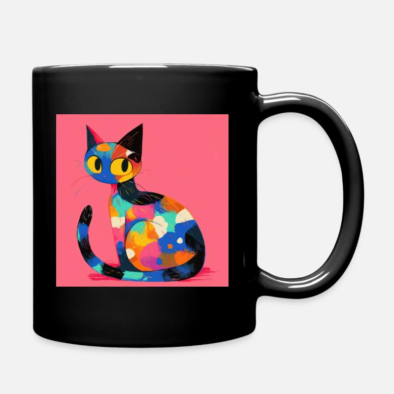 Katze, katzenmotiv - Tasse einfarbig - Schwarz