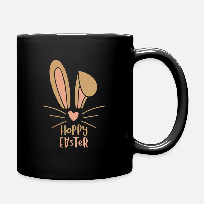 Osterhase Ostern - Tasse einfarbig - Schwarz