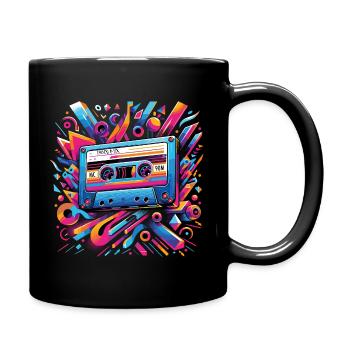 des années 1980 musique cassette mixtape cadeau pour l’amour rétro - Mug uni - noir - Droite