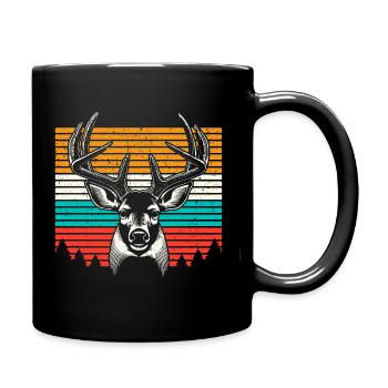 Cerf Vintage - cadeau Unique de la Nature - Mug uni - noir - Droite