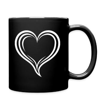 Herz - Tasse einfarbig - Schwarz - Rechts