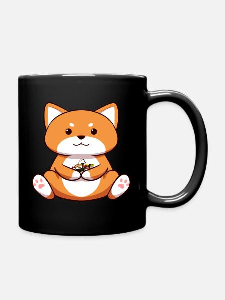 Shiba Inu Dog Sushi Japan Akita I Gift - Full Colour Mug - black