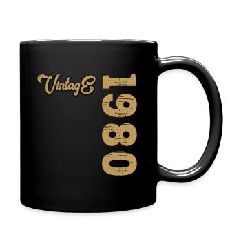 Vintage 1980 - Tasse einfarbig - Schwarz - Rechts