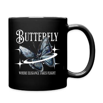 Papillon où l’élégance prend son envol - Mug uni - noir - Droite