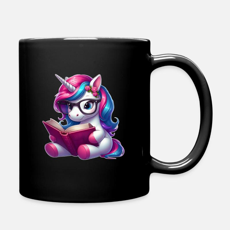 Einhorn Lesen Birthday Einhorn - Tasse einfarbig - Schwarz
