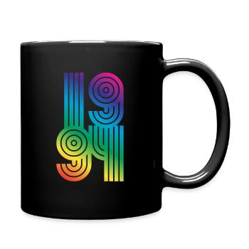 1994 Geburtstag - Tasse einfarbig - Schwarz - Rechts