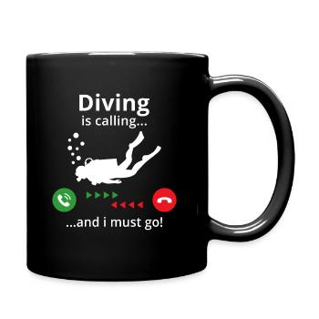 La plongée m’appelle et je dois y aller - Mug uni - noir - Droite