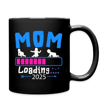 Mother 2025 loading, I will be a mother in 2025 - Full Colour Mug - black - Right