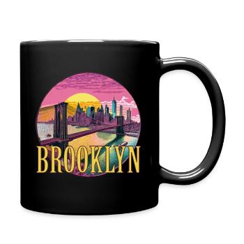 Brooklyn Brücke Bridge Manhattan Skyline New York - Tasse einfarbig - Schwarz - Rechts