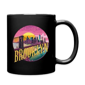 Brooklyn Brücke Bridge Manhattan Skyline New York - Tasse einfarbig - Schwarz - Rechts